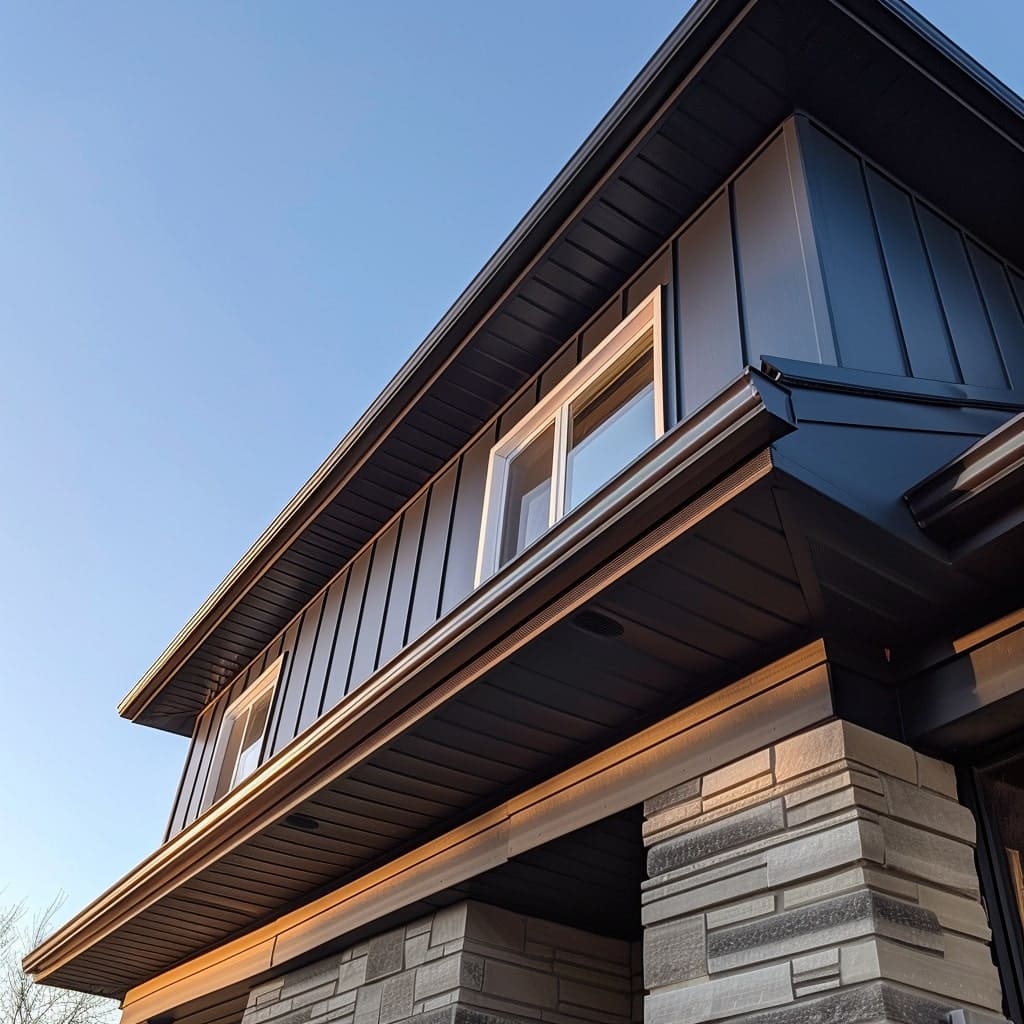A photo showcasing the impeccable new siding on a Winnipeg house, capturing the smooth lines and vibrant color that stand out in a suburban setting, with the late afternoon sun highlighting the quality of the workmanship